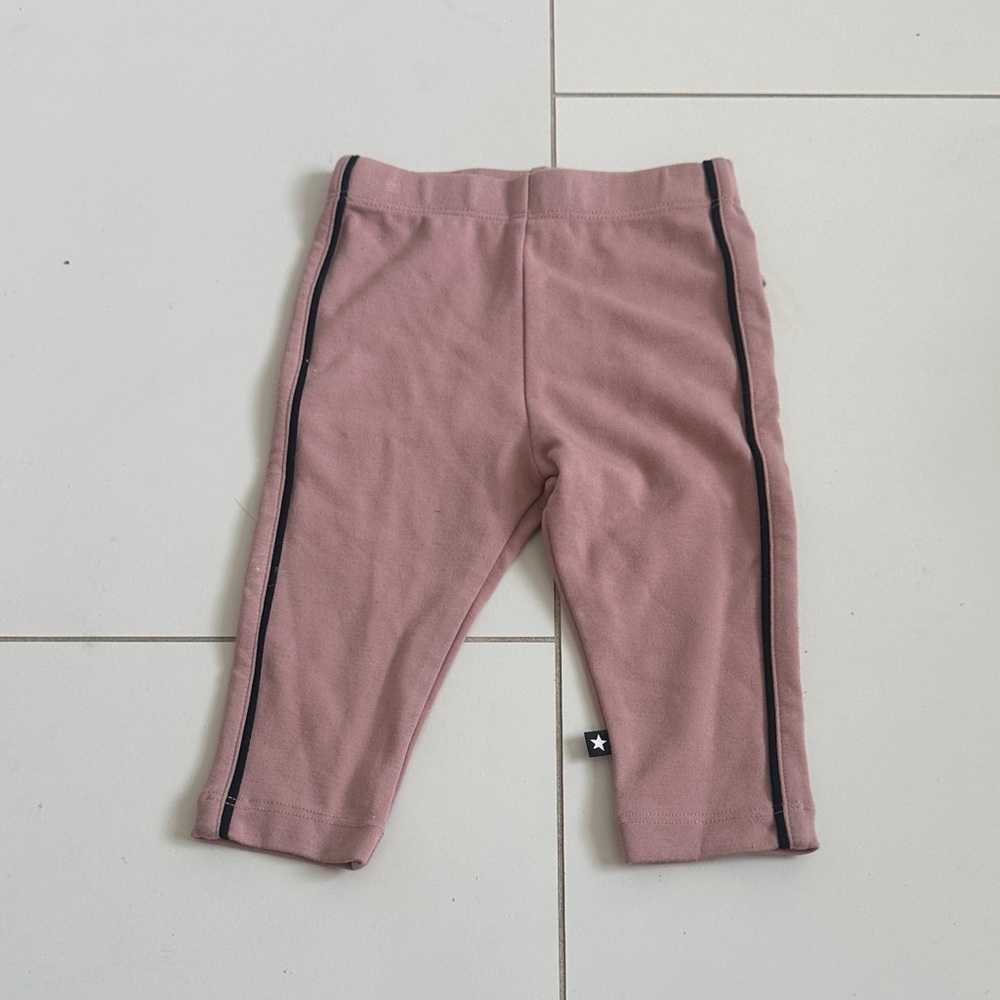 Molo Dusty Pink Leggings with Black Trim 6M like new